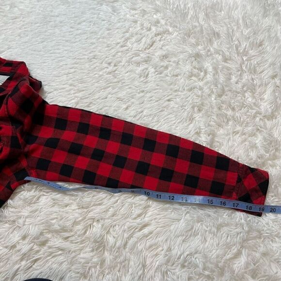 BC Clothing Jacket Pearl Snap Shirt Fleece Lined Red Black Checkered Womens Smal - Picture 8 of 9